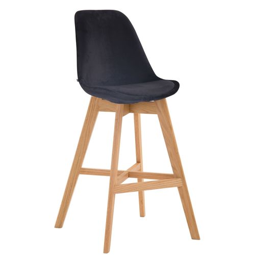Tabouret De Bar Chaise Haute Design Scandinave Moderne En Velours Noir 10_0000932