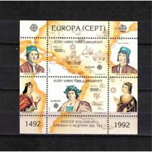 Chypre Turc Europa Cept 1992 Bloc Neuf** Luxe