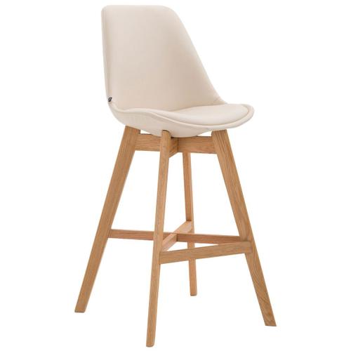 Tabouret De Bar Chaise Haute Design Scandinave Moderne En Synthétique Crème Tdb10390