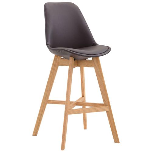 Tabouret De Bar Chaise Haute Design Scandinave Moderne En Synthétique Marron Tdb10389