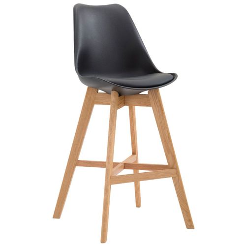Tabouret De Bar Style Scandinave Avec Repose-Pieds En Bois Assises En Plastique Et Synthétique Noir Tdb10369