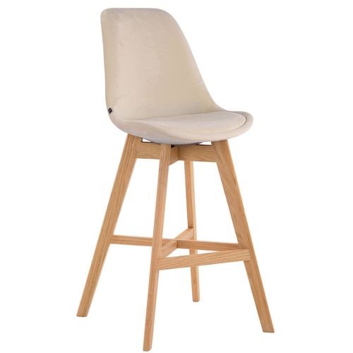 Tabouret De Bar Chaise Haute Design Scandinave Moderne En Velours Crème Tdb10375