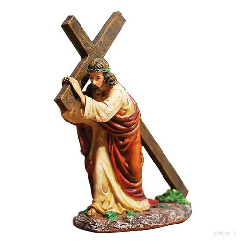 5 Pouces Jésus Sur Du Calvaire Décoratif Figurine, Statue Religieuse, Jésus Croix Crucifix Figurine, Saint Catholique Résine Figure