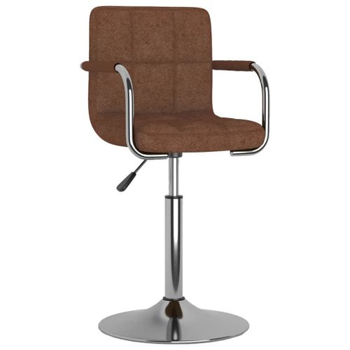 Vidaxl Chaise De Salle À Manger Marron Tissu