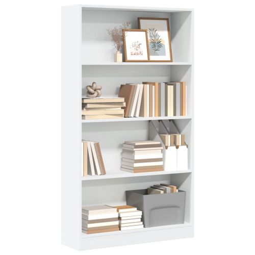 Vidaxl Bibliothèque Blanc 80x24x143 Cm Bois D'ingénierie