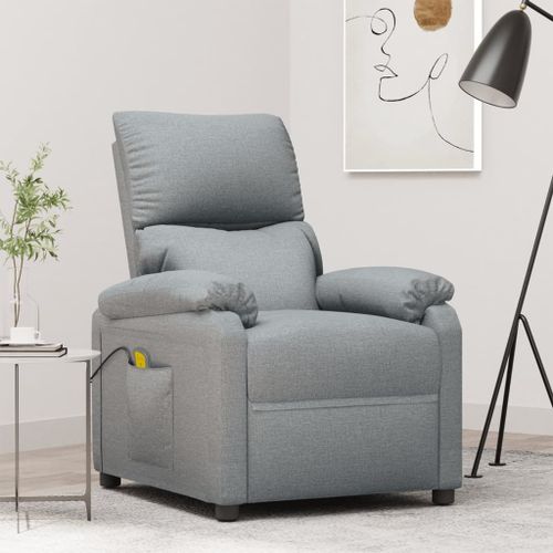 Vidaxl Fauteuil De Massage Gris Clair Tissu