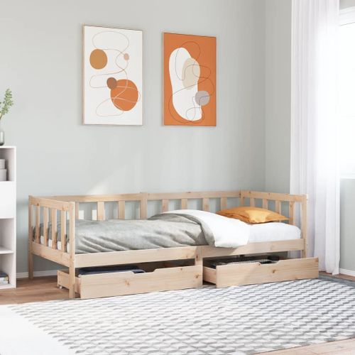 Vidaxl Lit De Jour Avec Tiroirs 80x200 Cm Bois De Pin Massif