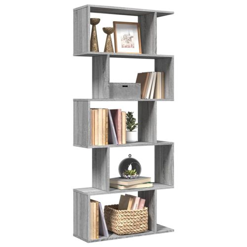 Vidaxl Étagère Séparatrice De Pièce 5 Niveaux Sonoma Gris 70x24x161 Cm