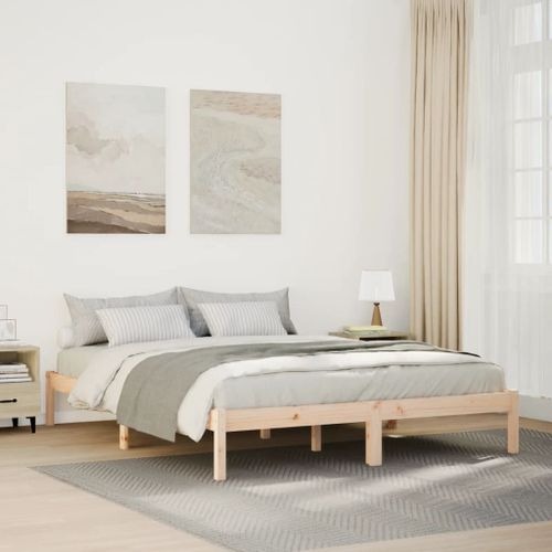 Vidaxl Cadre De Lit Extra Long Sans Matelas 140x210 Cm Bois Massif Pin