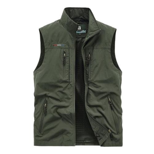 Gilet de Pêche Homme Veste Sans Manches Multipoches Respirant