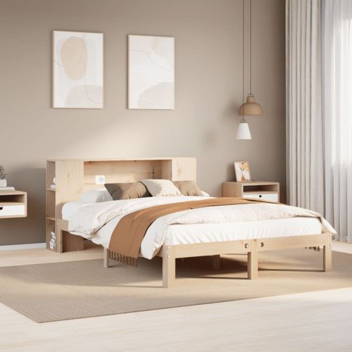 Vidaxl Lit Bibliothèque Sans Matelas 135x190 Cm Bois De Pin Massif