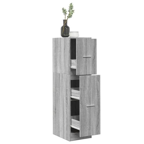 Vidaxl Armoire Apothicaire Sonoma Gris 30x41x118 Cm Bois D'ingénierie