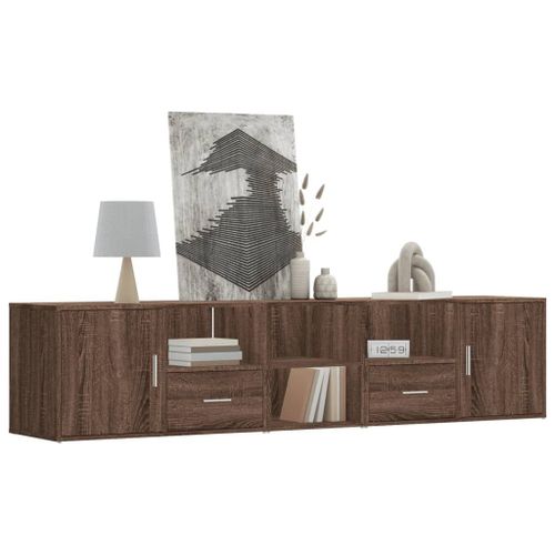 Vidaxl Armoire D'angle Chêne Marron 200x40x45 Cm Bois D'ingénierie