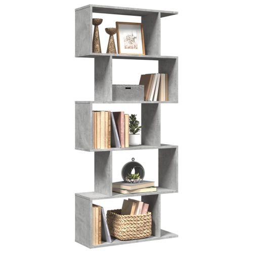 Vidaxl Étagère Séparatrice De Pièce À 5 Niveaux Gris Béton 70x24x161cm