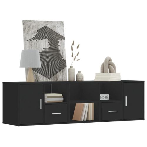 Vidaxl Armoire D'angle Noir 160x40x45 Cm Bois D’Ingénierie