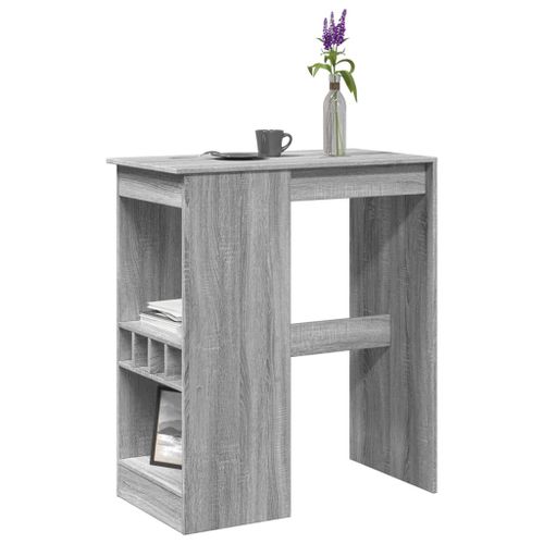 Vidaxl Table De Bar Avec Étagères Sonoma Gris Bois D'ingénierie
