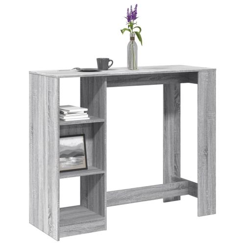Vidaxl Table De Bar Avec Étagère Sonoma Gris Bois D'ingénierie