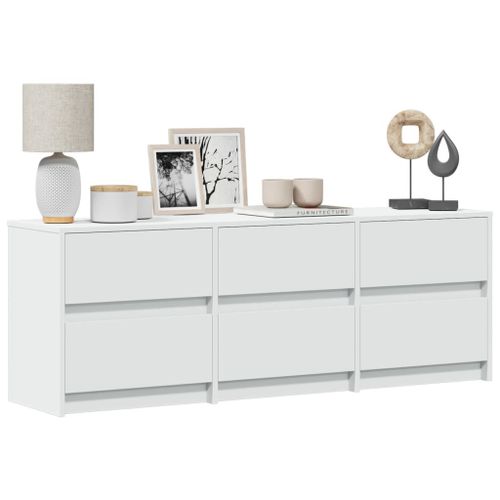 Vidaxl Meuble Tv Avec Led Blanc 140x34x50 Cm Bois D'ingénierie