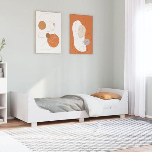 Vidaxl Cadre De Lit Sans Matelas Blanc 90x190 Cm Bois De Pin Massif