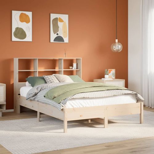 Vidaxl Lit Bibliothèque Sans Matelas 135x190 Cm Bois De Pin Massif