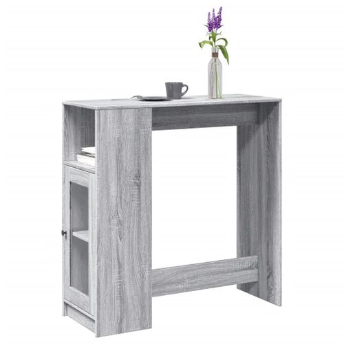 Vidaxl Table De Bar Avec Étagères Sonoma Gris Bois D'ingénierie