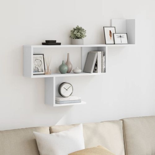 Vidaxl Étagère Murale Blanc 100x15x70 Cm Bois D'ingénierie