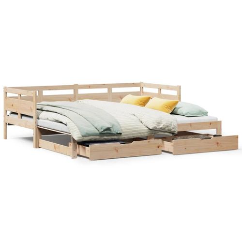 Vidaxl Lit De Jour Et Lit Gigogne Et Tiroirs 80x200 Cm Bois Pin Massif
