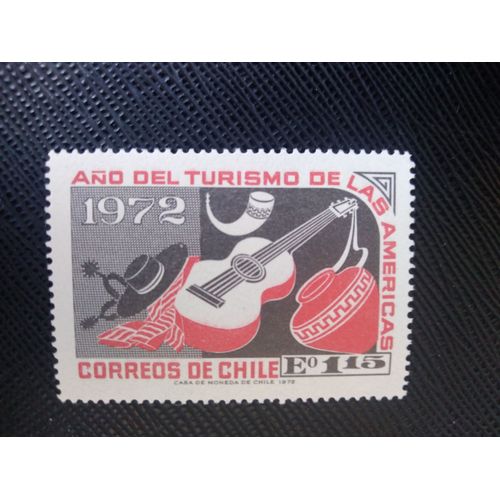 Timbre Chili Yt 392 Guitare Et Pot En Terre 1972 ( 110806 )