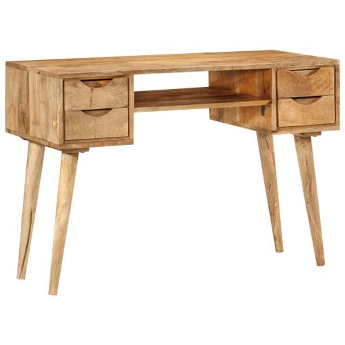 Vidaxl Bureau Avec Tiroirs 110x47x76 Cm Bois De Manguier Solide