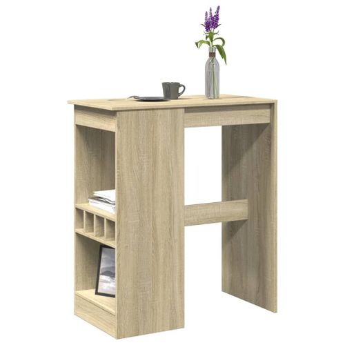 Vidaxl Table De Bar Avec Étagères Chêne Sonoma Bois D'ingénierie