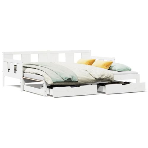 Vidaxl Lit De Jour Et Lit Gigogne Et Tiroirs 80x200 Cm Bois Pin Massif