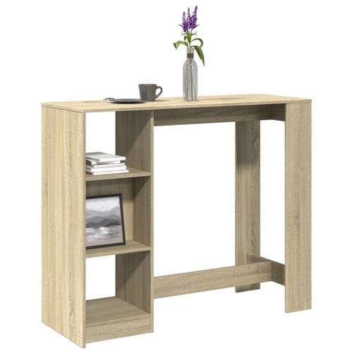 Vidaxl Table De Bar Avec Étagère Chêne Sonoma Bois D'ingénierie
