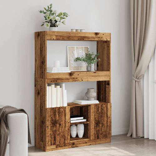 Vidaxl Buffet Haut Vieux Bois 92x33x140 Cm Bois D'ingénierie