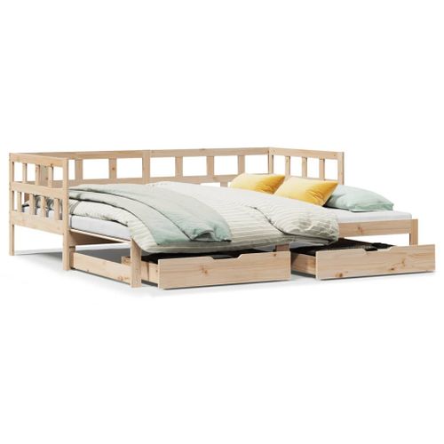 Vidaxl Lit De Jour Et Lit Gigogne Et Tiroirs 90x200 Cm Bois Pin Massif