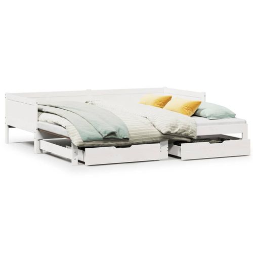 Vidaxl Lit De Jour Et Lit Gigogne Et Tiroirs 80x200 Cm Bois Pin Massif