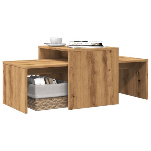 Vidaxl Table Basse Chêne Artisanal 100x48x40 Cm Bois D'ingénierie