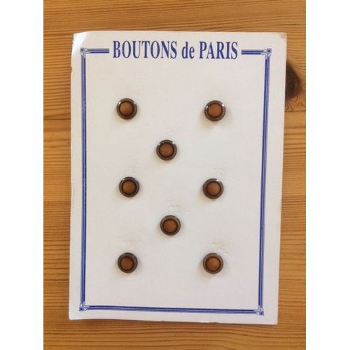 8 Boutons Ronds Marron Et Noir - 1 Cm