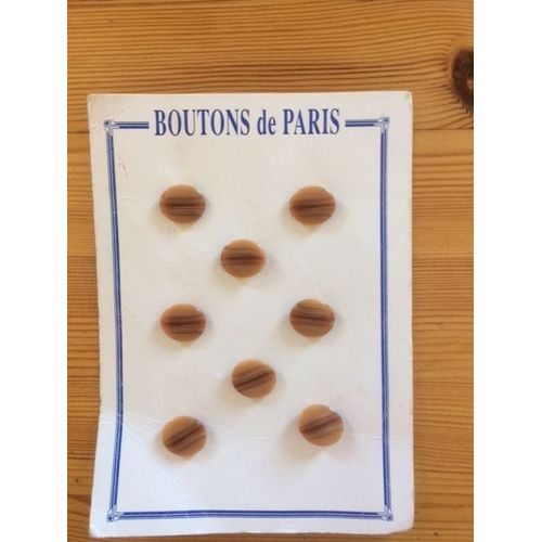 8 Boutons Beiges Stries 1,5 Cm