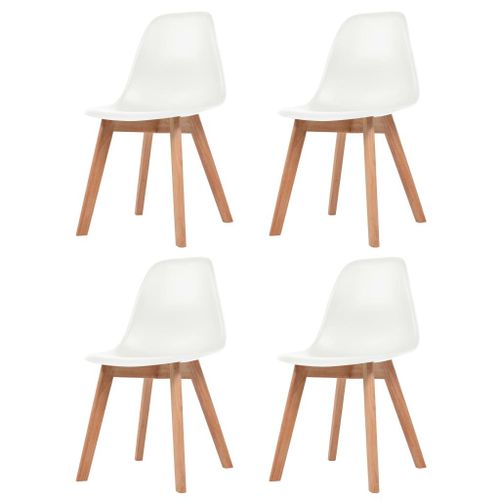 Vidaxl Chaises À Manger Lot De 4 Blanc Plastique