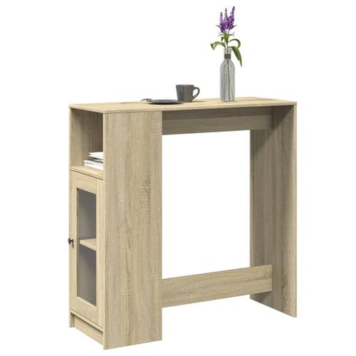 Vidaxl Table De Bar Avec Étagères Chêne Sonoma Bois D'ingénierie