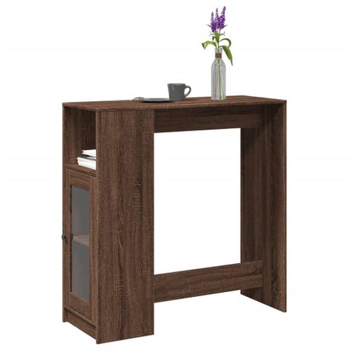 Vidaxl Table De Bar Avec Étagères Chêne Marron Bois D'ingénierie