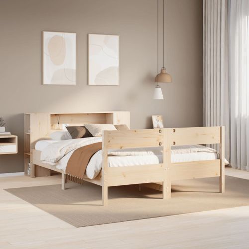 Vidaxl Lit Bibliothèque Sans Matelas 135x190 Cm Bois De Pin Massif