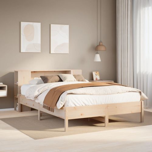 Vidaxl Lit Bibliothèque Sans Matelas 135x190 Cm Bois De Pin Massif