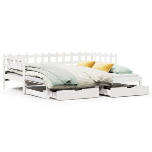 Vidaxl Lit De Jour Et Lit Gigogne Et Tiroirs 80x200 Cm Bois Pin Massif