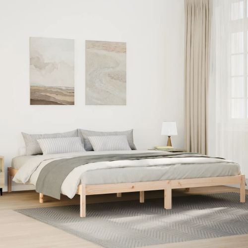 Vidaxl Cadre De Lit Extra Long Sans Matelas 200x220 Cm Bois Massif Pin