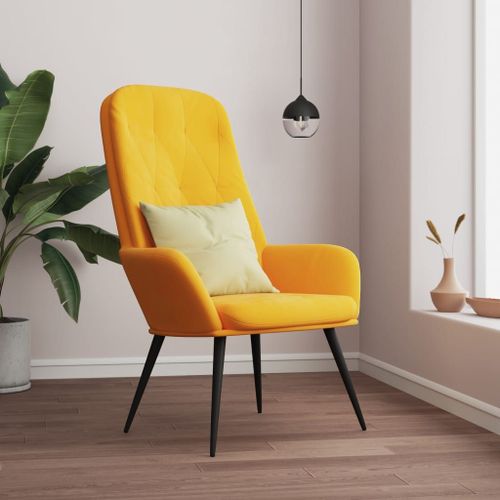 Vidaxl Chaise De Relaxation Jaune Moutarde Velours