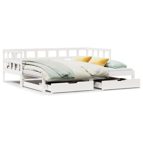 Vidaxl Lit De Jour Et Lit Gigogne Et Tiroirs 90x200 Cm Bois Pin Massif