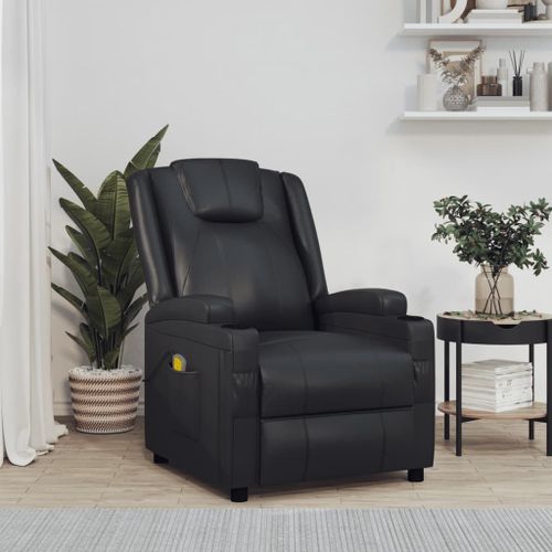 Vidaxl Fauteuil De Massage Noir Similicuir