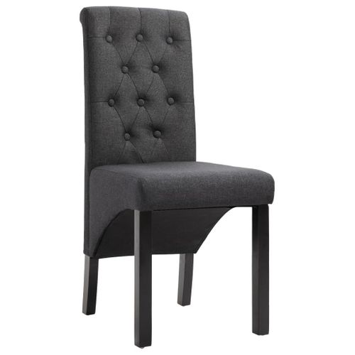 Vidaxl Chaises À Manger Lot De 4 Gris Foncé Tissu