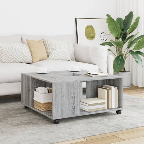 Vidaxl Table Basse Sonoma Gris 80x80x40 Cm Bois D'ingénierie